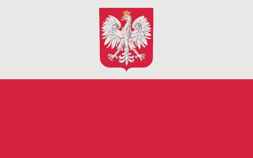 Flaga z godlem Rzeczypospolitej Polskiej
